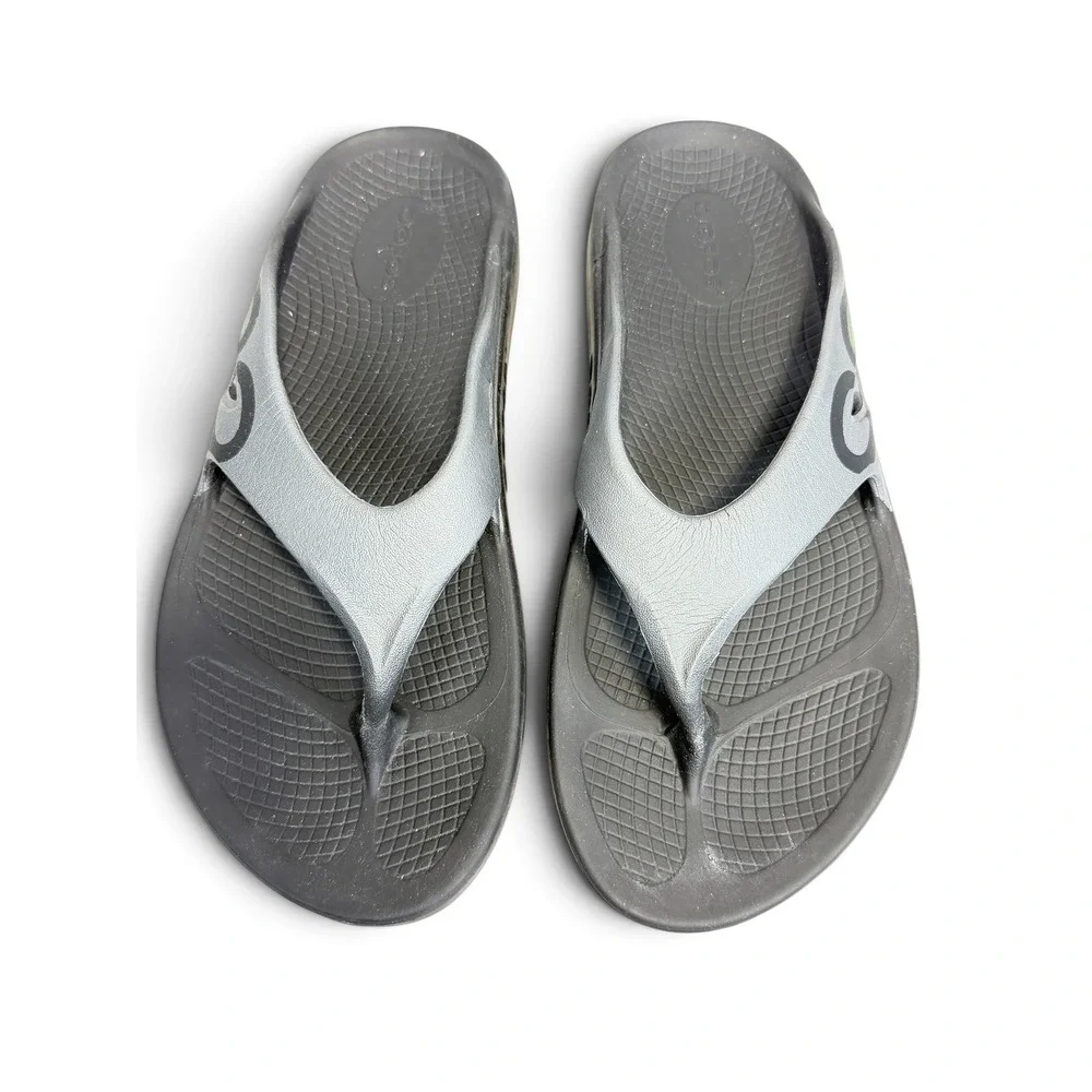 OOFOS OOriginal Sport Recovery Sandals Black Graphite Mens 6 Womens 8 EU 39 EUC